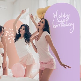 Arch Backdrop Cover Set of 2(6ft/7.2ft) Double Color Wedding Arch Cover Spandex Fitted Arch Covers,Round Top Arch Backdrop Cover for Baby Party Birthday Banquet Shower (Skin+Purple)