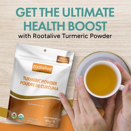 Rootalive - Turmeric Powder, Organic Turmeric Curcumin Powder, Superfood Powder & A Culinary Spice, Vegetarian, Sugar-Free, Gluten-Free, 454 grams (1 lb)