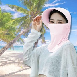 Summer Cooling Hat-Type Ice Cap Mask and Neck Cooler for Running Golf Black 2ea