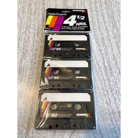 Gemini MP90 Blank Audio Cassette Tape Pack of 3 4.5 Hours Low Noise High Energy