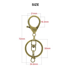20sets Lobster Claw Clasps Hook with Flat Split Keychain Ring with Swivel Trigger Clip with Little Lobster Clasp for DIY Craft Jewelry Making Bronze