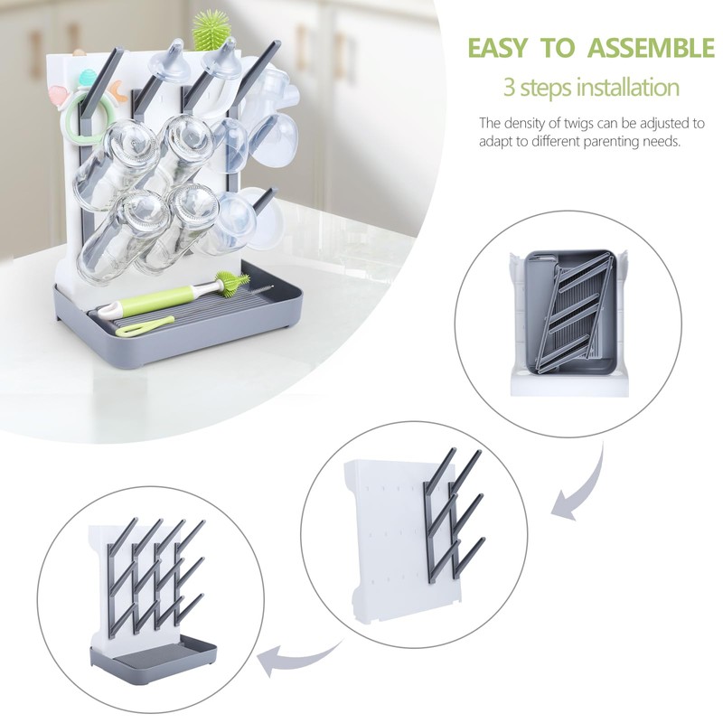 EeJyah Baby Bottle Drying Rack for 12 Bottles, Space Saving