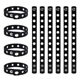 GOGO 10 PCS Rubber Bracelets for Kids Adjustable Wristbands Shoe Charms Party Favors - Black