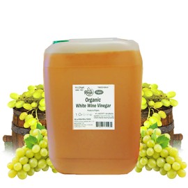 De La Rosa Organic White Wine Vinegar, Raw & Unfiltered, with the “Mother”, Kosher for Passover, Vegan, Non-GMO & Gluten Free, Great for Salad Dressings, Marinades & More 10 Liters (Pack of 1)