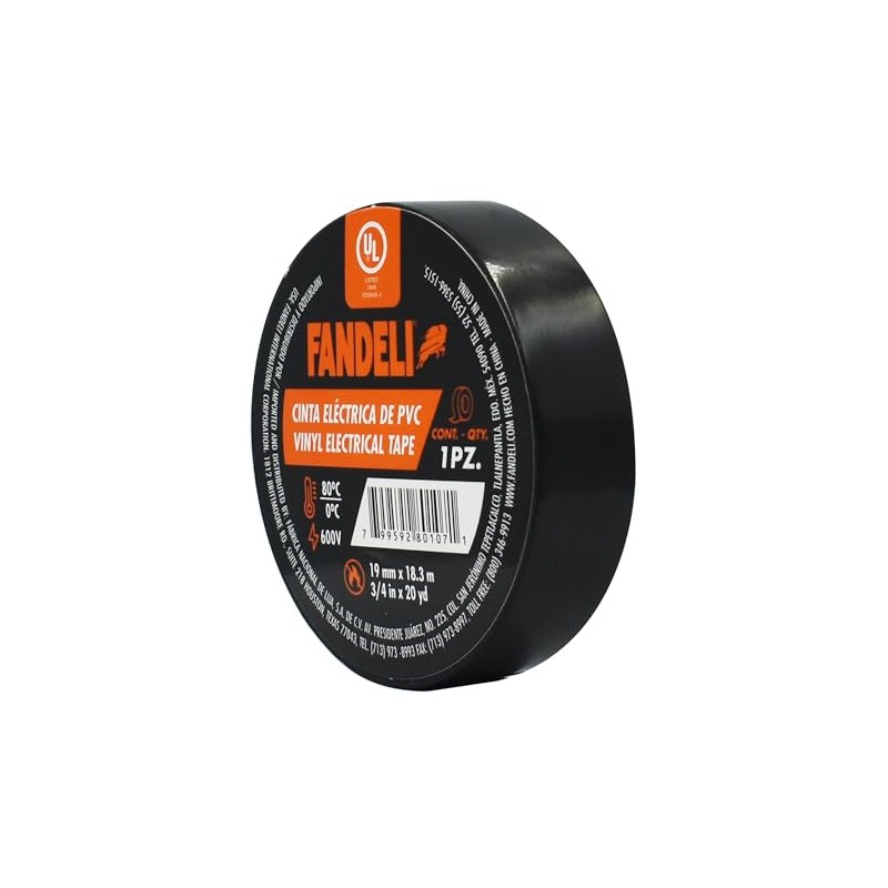 10pz Cinta Aislar Electrica Fandeli Ul 19 Mm X 18.3