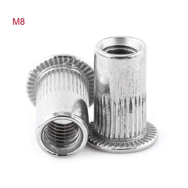 20 pieces blind rivet nut M3-M8 flat head thread rivet