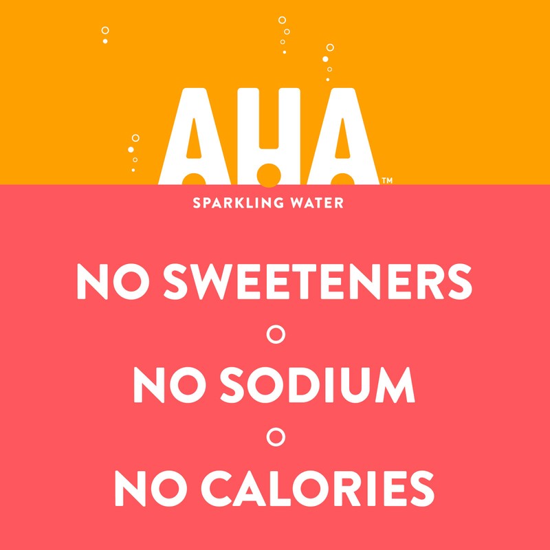 AHA Sparkling Water, Orange Grapefruit Flavored Water, Zero Calories, Sodium