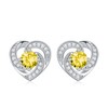 AOBOCO 925 Sterling Silver Heart Birthstone Stud Earrings for Women