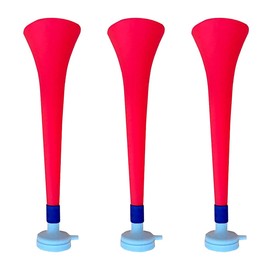 FUN FAN LINE - Pack x3 Plastic Vuvuzela Stadium/Non-Toxic Football Horn. Accessory for Football and Sports Parties. Very Loud Air Horn for Animation. (Serbia/Croatia)