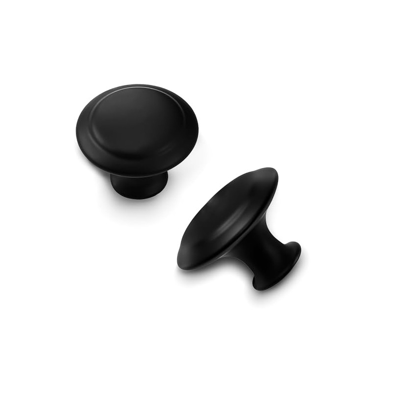 30 PCS Kitchen Cabinet Knobs, 1-1/5 Inch Dresser Knobs, Black