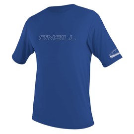 O'Neill Men’s Rash Vest - Basic Skins Short-Sleeved Rash T-Shirt, blue, m