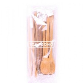 (JQ) Set of 10 Bamboo Long Teaspoons (2 Pieces) / (제이큐)set대나무 롱 티스푼2P 10개
