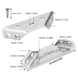 Wmzjnljy 20pcs Furniture Corner Connector Universal Stainless Steel Furniture Corner Connector Stainless Steel Angle Corner Brackets Angle Corner Bracket for Shelf Cabinet Table Chair(M170-20)
