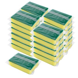 Individually Wrapped Sponges, Kitchen Dishwashing Sponge Bulk, Non Scratch Dishes Scouring Pad Dishcloth, Odor-Free Sponge Wipes for Household Cleaning Dishes Travel Apartments (30 Pack)