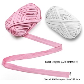 Spldsun 2 Pieces Weaving Yarn, Crochet Yarn, T-Shirt Yarn, Knitting Crochet Yarn, DIY T-Shirt Yarn, for Knitting Crochet Yarn, Basket Weaving Accessories