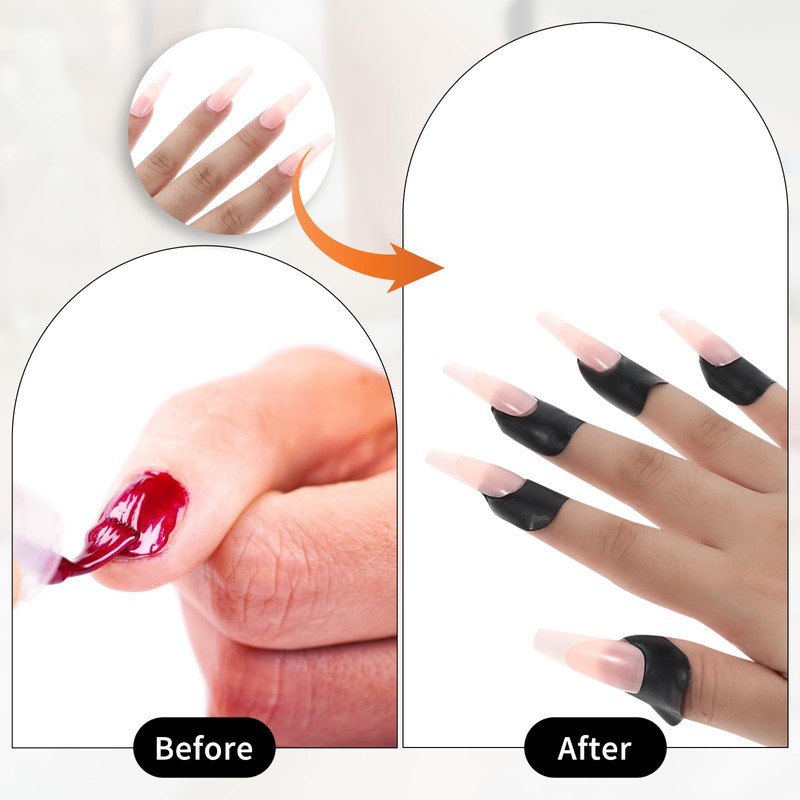 YUXIANLB U Shape Nail Polish Protector, 10 Sheet 100 Pieces