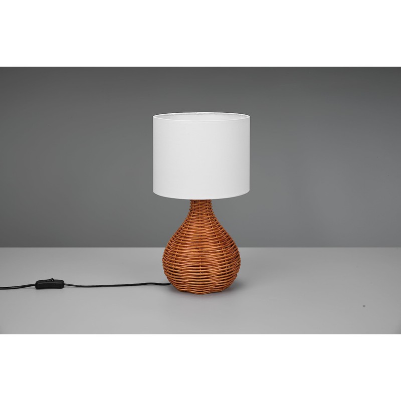 Reality Leuchten Sprout R51291036 Table Lamp Rattan Base Natural Wicker