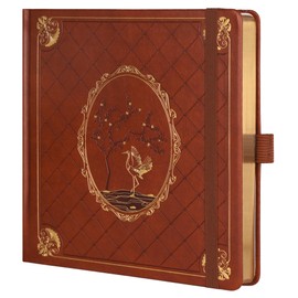 TIEFOSSI Bullet Dotted Journal Notebook, Dot Grid Notebook for Women Men, Hardcover PU Leather Journal, 160 GSM Thick Paper, 160 Numbered Pages with Gold Edge, 8 x 8 Inch