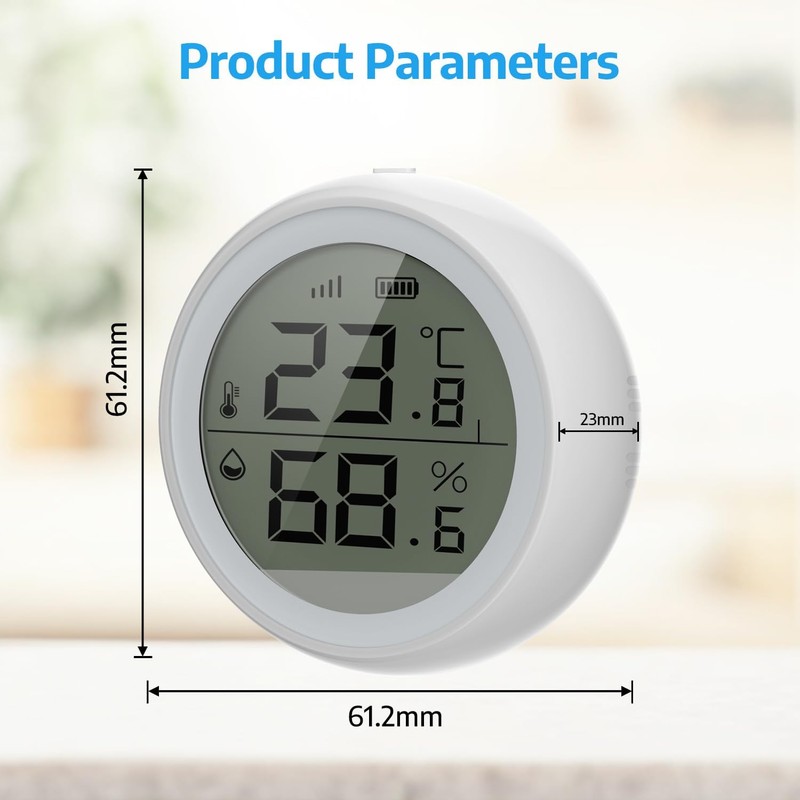 SMARTERCURRY ZigBee Thermometer Hygrometer, LCD Digital Temperature Humidity Meter with