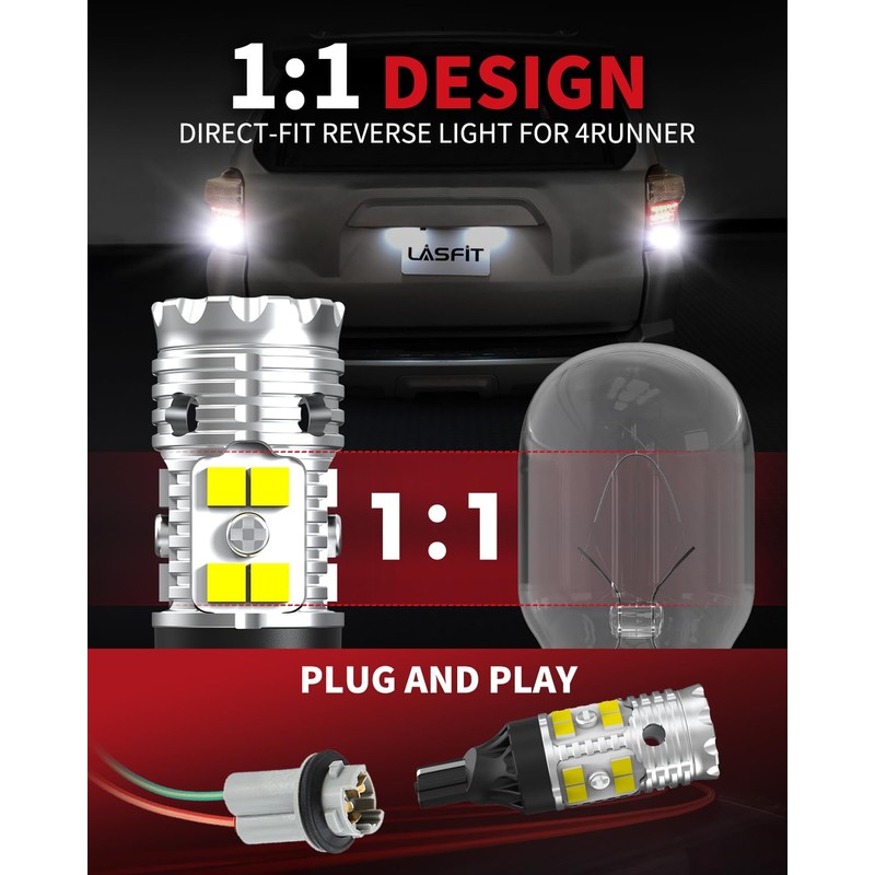 LASFIT 921 LED Reverse Backup Light Bulbs Fit for 2006-2024