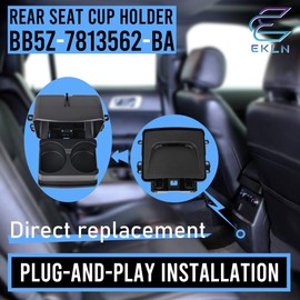 Black Rear Seat Cup Holder Insert Console Box Assembly fits for 2011-2015 Ford Explorer Replaces OE# BB5Z-7813562-BA BB5Z7813562BA