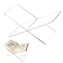 Acrylic Book Stand Large Open Display for Cookbook Art Bible Easel Magazine Textbooks Clear Stands Guest Coffee Table Reading Transparency Holder Kitchen Home Decor 7.5*4.5*4.5 inches (7.5*4*4)