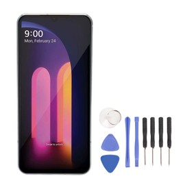 Screen Replacement for LG V60 ThinQ 5G LM V600 LM V600AM LM V600TM, 6.8in Digitizer Assembly with Frame and Disassembly Tool, (Silver)