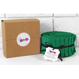 Soimoi 40Pcs Solid Green Cotton Precut Fabrics for Quilting Craft Strips 2.5 Inches Jelly Roll