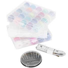 Bobbin Set Thread Transparent Box Assorted Color PreWound Sewing Bobbin Embroidery Needle Tape