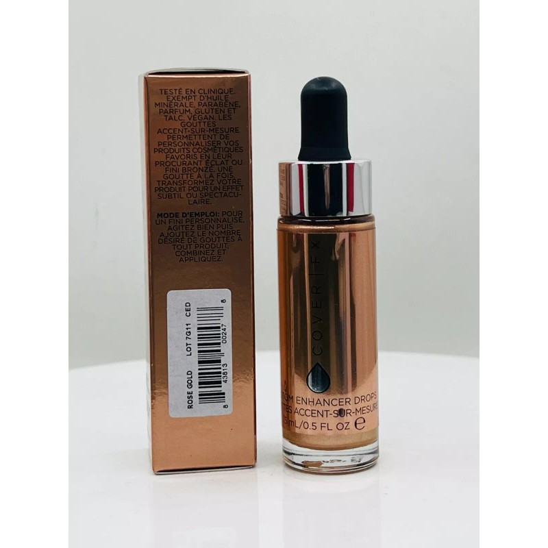 COVERFX Custom Enhancer Drops #Rose Gold -0.5 oz (NIB)