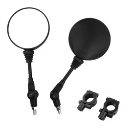 1 Pair Motorcycle Universal Aluminum Alloy Rearview Mirrors Motorcycle Folding Rearview Mirrors for Scooter Motorcycle Cross Bike Black