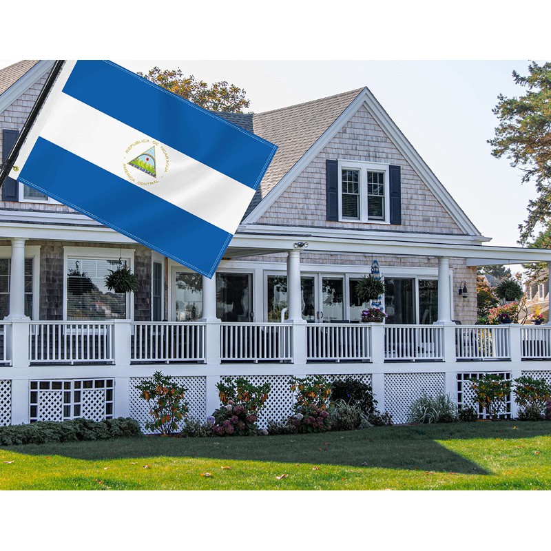 2×3 FT Nicaragua Flag,Medium 60×90 CM Nicaraguan Outdoor Banner,100D Decor,Doube