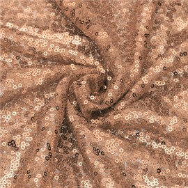 sourcing map Dark Rose Gold Sequin Fabric, by The Yard, 1 Yard Length 4.3ft Wide Sequin Velvet Fabric Shiny Sparkly Cloth for DIY Sewing, Dress, Backdrop, Tablecloth, Table Runner