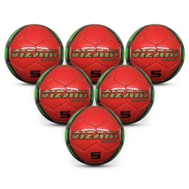 VIZARI Cordoba Soccer Balls for Youth, Adult, Kids - Sizes 3, 4, 5 - Red, Orange, Blue, Pink & Yellow (Pack of 1, 6, 12)