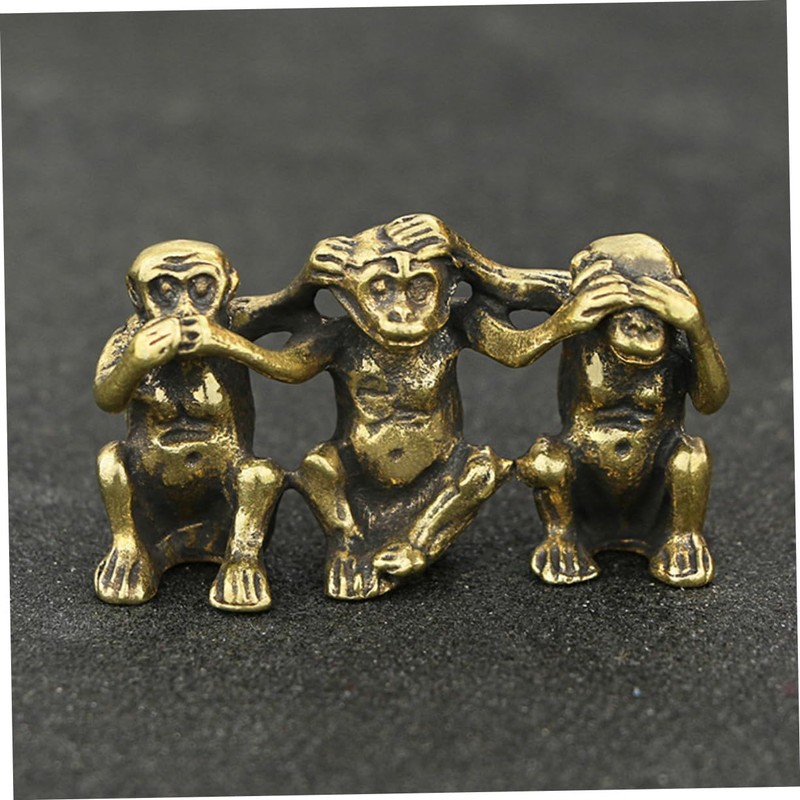 GRIRIW Pure Brass Ornament Office Table Decoration Charming Monkey Model