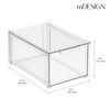 mDesign Plastic Stackable Bathroom Storage with Pull Out Bin Organizer