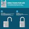 Zarker XB35 8-Digit Push Button Combination Padlock, 4 Digit Locking