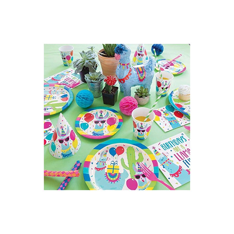 Unique 73224 Llama Party Round Dessert Plates, 7", Nylon/A, 8