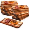 Roshtia 24 Pcs Acacia Wood Serving Tray Rectangular Wooden Serving
