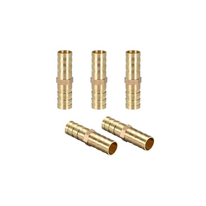 sourcing map 10mm or 3/8" ID Brass Barb Splicer Fitting,Straight