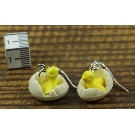 Easter Chicken Chicks Chick Chicken In Egg Eggshell Springtime Birds Ducks Earrings