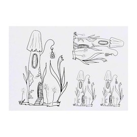 4 x 'Fairy House' Temporary Tattoos - Water Resistant, Skin-Safe, Non-Toxic Transfers, Mixed Sizes (TO00076630)