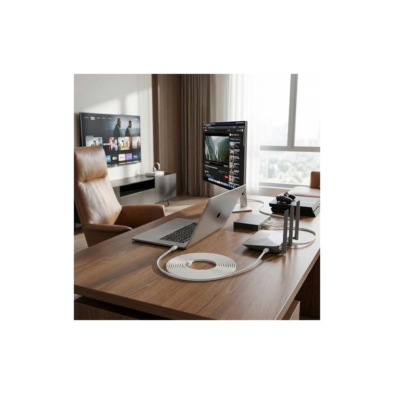 FTVOGUE Cable Ethernet Plano Cat6 Gigabit 8 N?cleos Par Trenzado