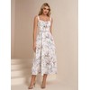 KUTUMAI Floral Corset Midi Dress Lace Up Cutout Flowy Summer