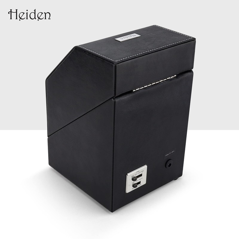 Heiden Battery Powered Single Watch Winder in Black Leather