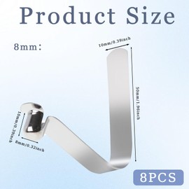 LLMSIX 8Pcs Push Button Spring Clip, 10x8mm Kayak Paddle Spring Clips Stainless Steel Single Tent Pole Clips Locking Tube Pole Clips for Kayak Paddle Camping Tent Pole