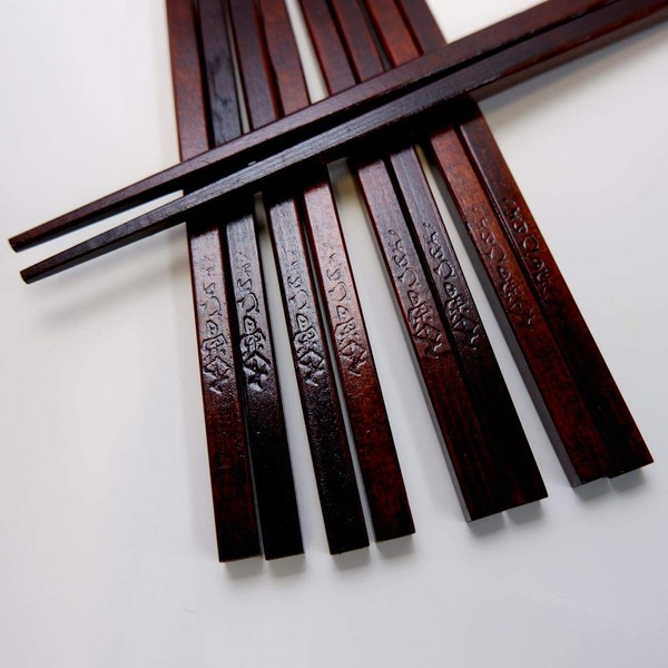 Kiso Hinoki Chopsticks, Set of 5, Lacquered, Kiso Cypress Chopsticks