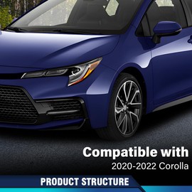 PIT66 Front Bumper Side Lower Molding Trim Compatible with Toyota Corolla 2020-2022 5211302040 5211312240 TO1046112 Left Driver Side