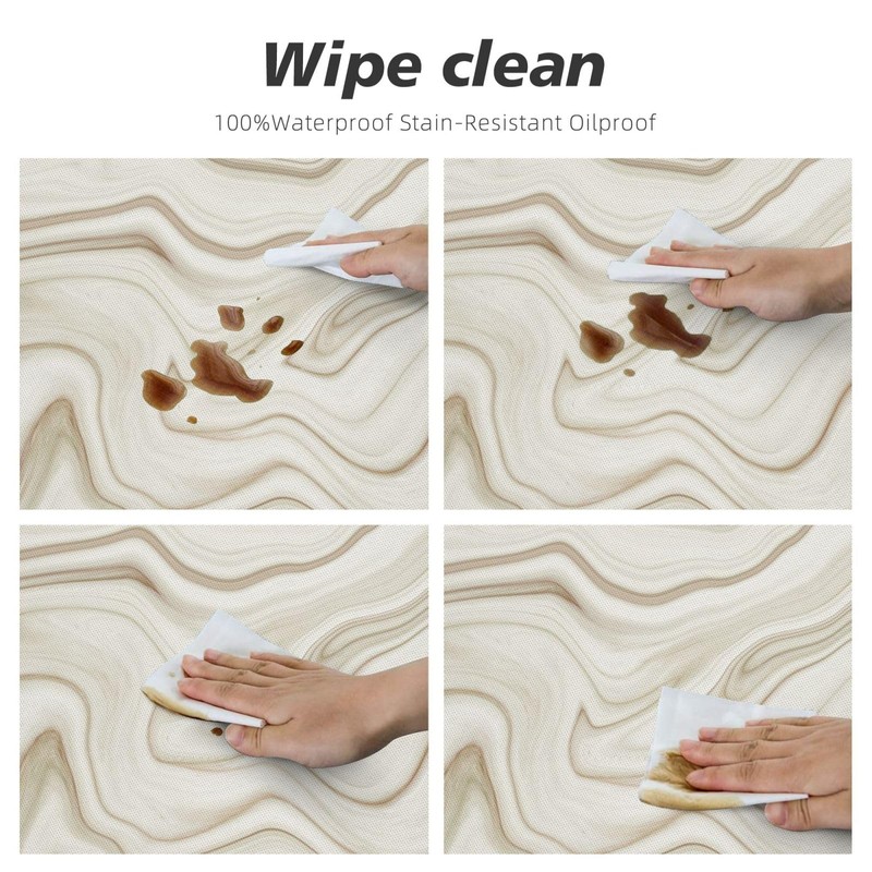 Gthnbdx Marble Texture Background Waterproof Oval Fitted Tablecloth Oil-Proof Elasticized