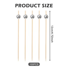 100 Pcs Cocktail Picks,Skewers for Toothpicks,4.7 Inch Disco Ball Decorative Toothpicks for Appetizers,Silver Decorative Toothpicks for Drinks, Desserts, Charcuterie.